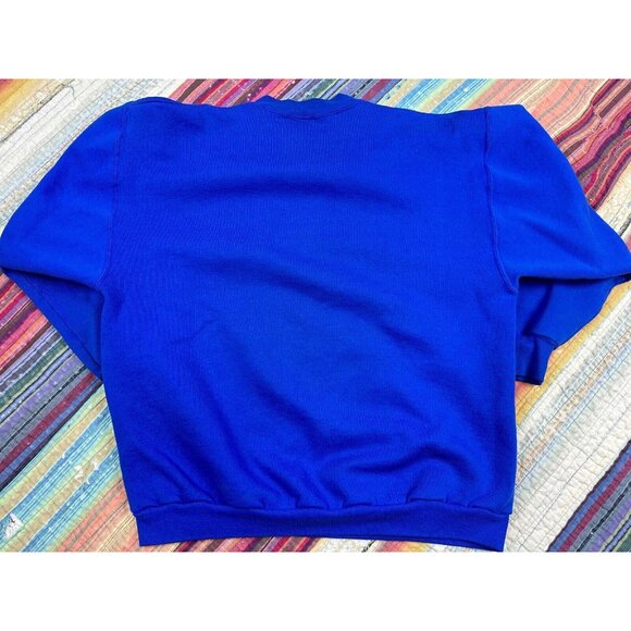 Vtg Oy To The World Sz Large Peacock Papers Pullover Unisex Holiday Sweatshirt - Picture 9 of 9